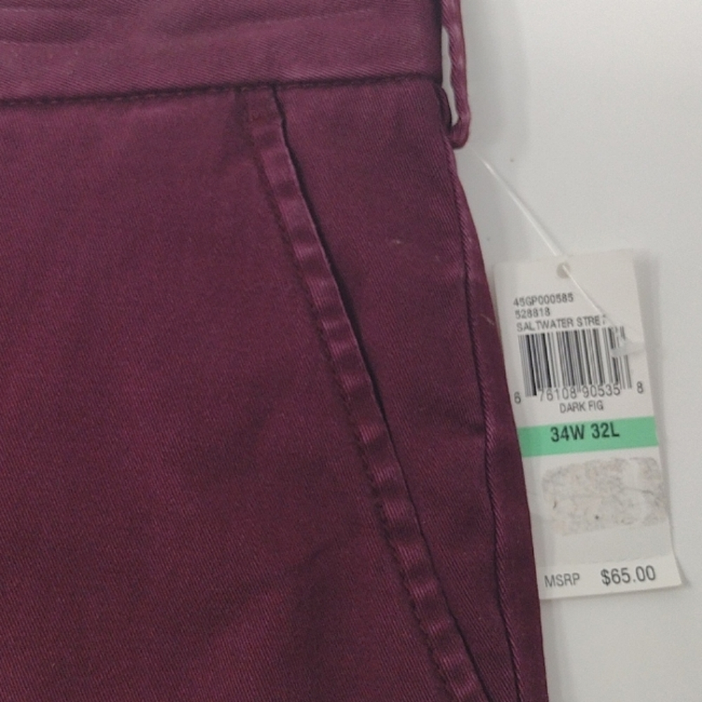 Izod Men's Saltwater Stretch Flat Front Chinos - Picture 9 of 12